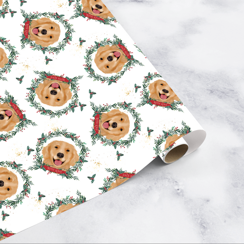 Luxury 100gsm Golden Retriever Dog Wrapping Paper