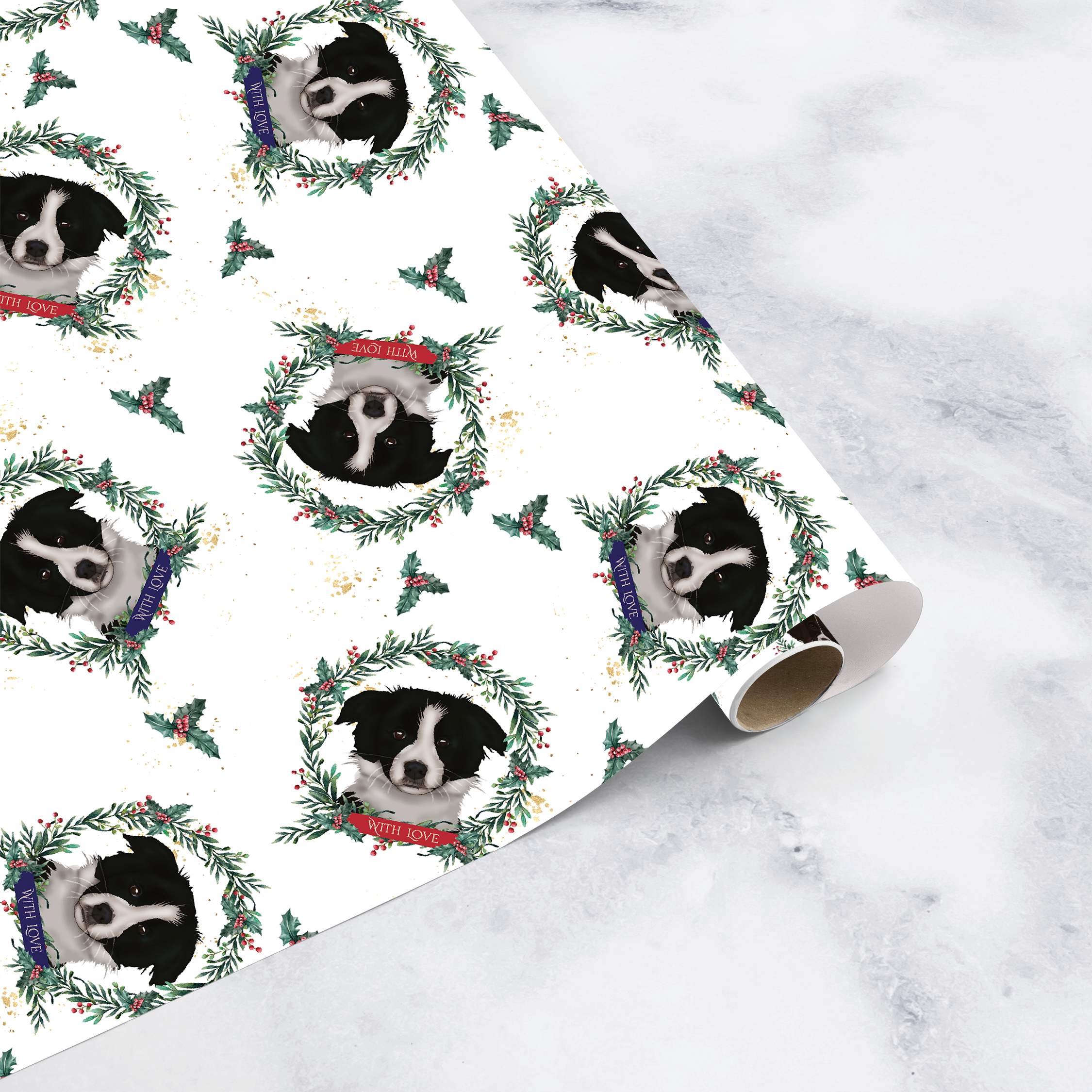Luxury 100gsm Border Collie Dog Wrapping Paper