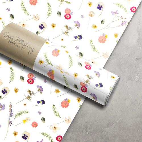 Pressed Flowers Wrapping Paper