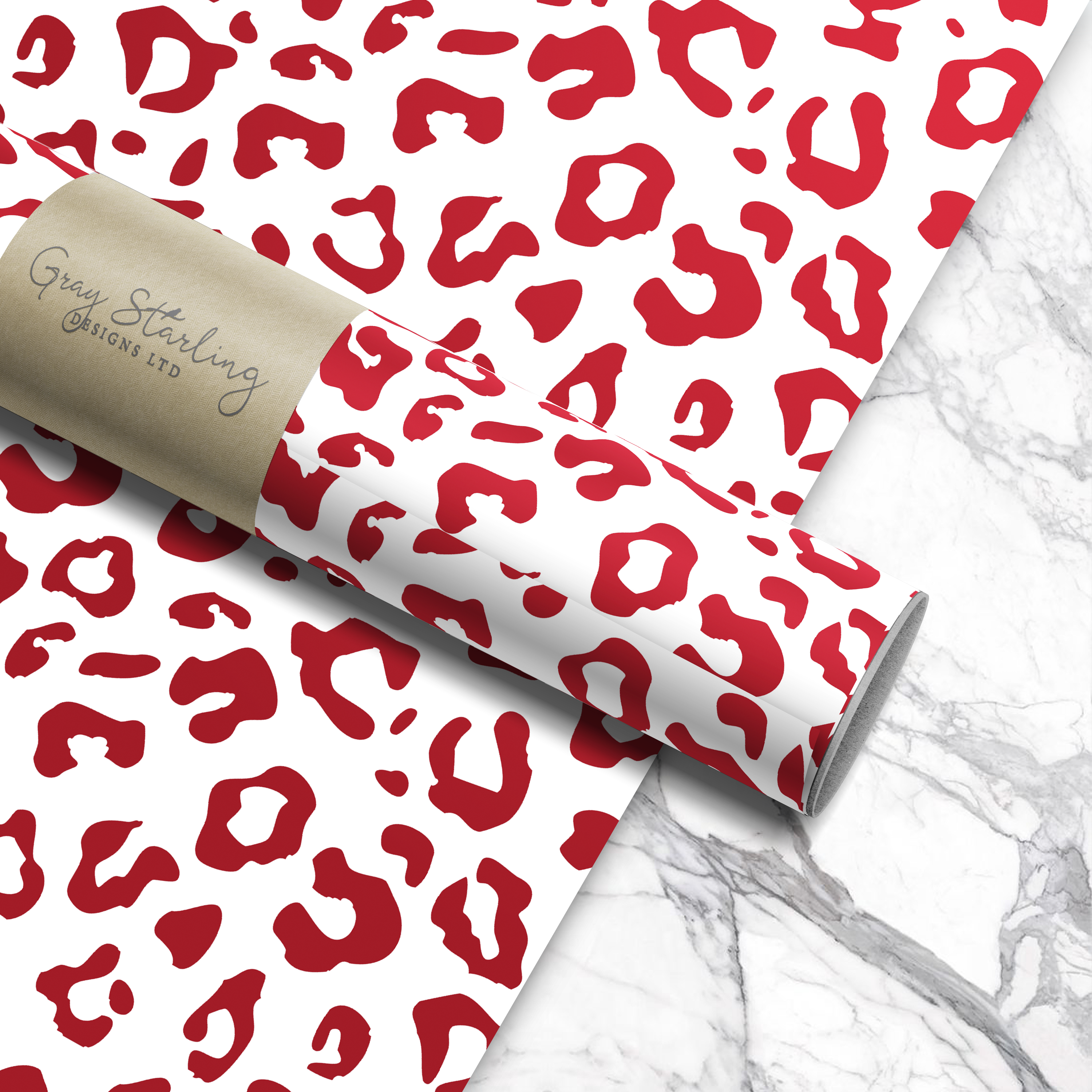 Red Leopard Wrapping Paper
