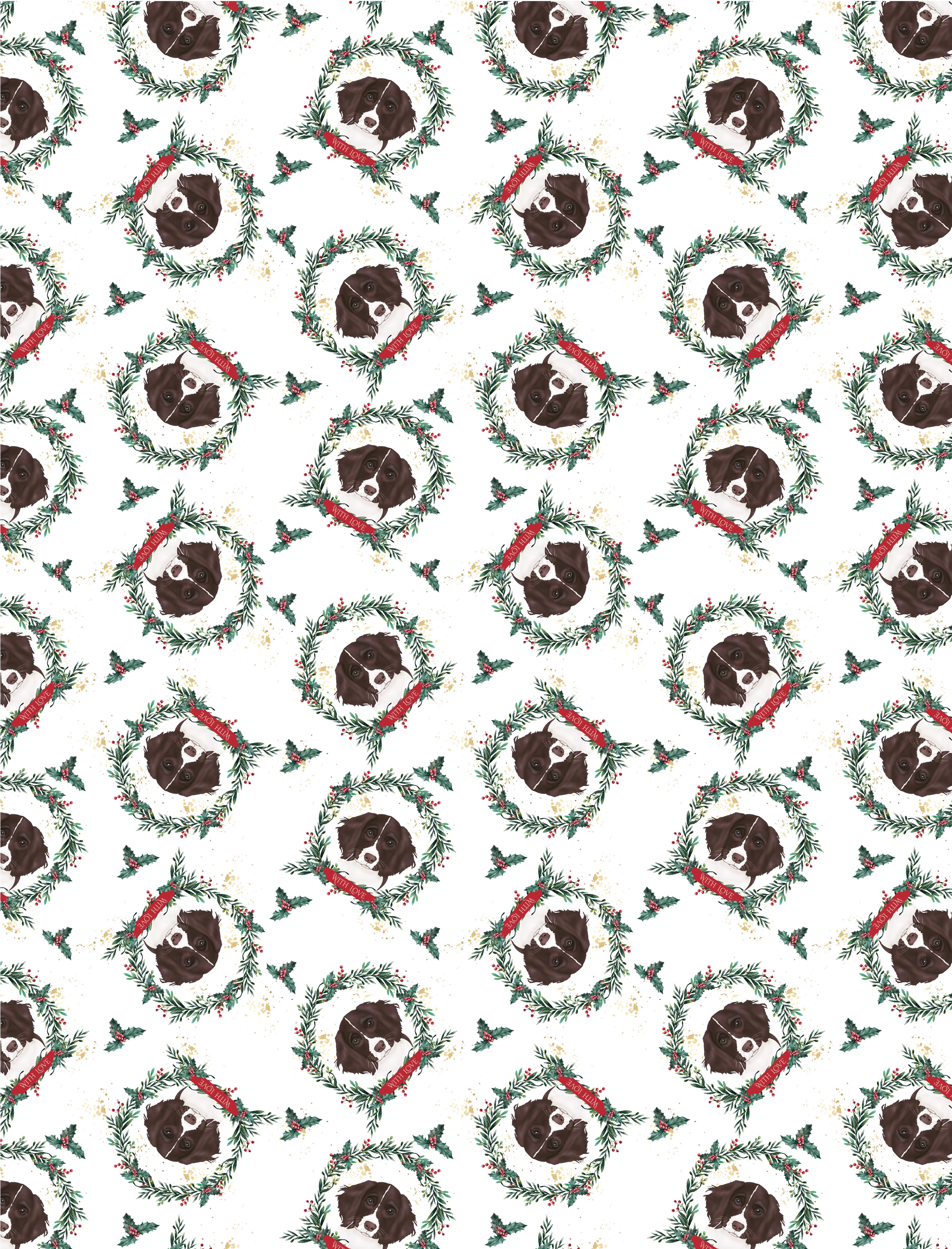 Luxury 100gsm Springer Spaniel Dog Wrapping Paper