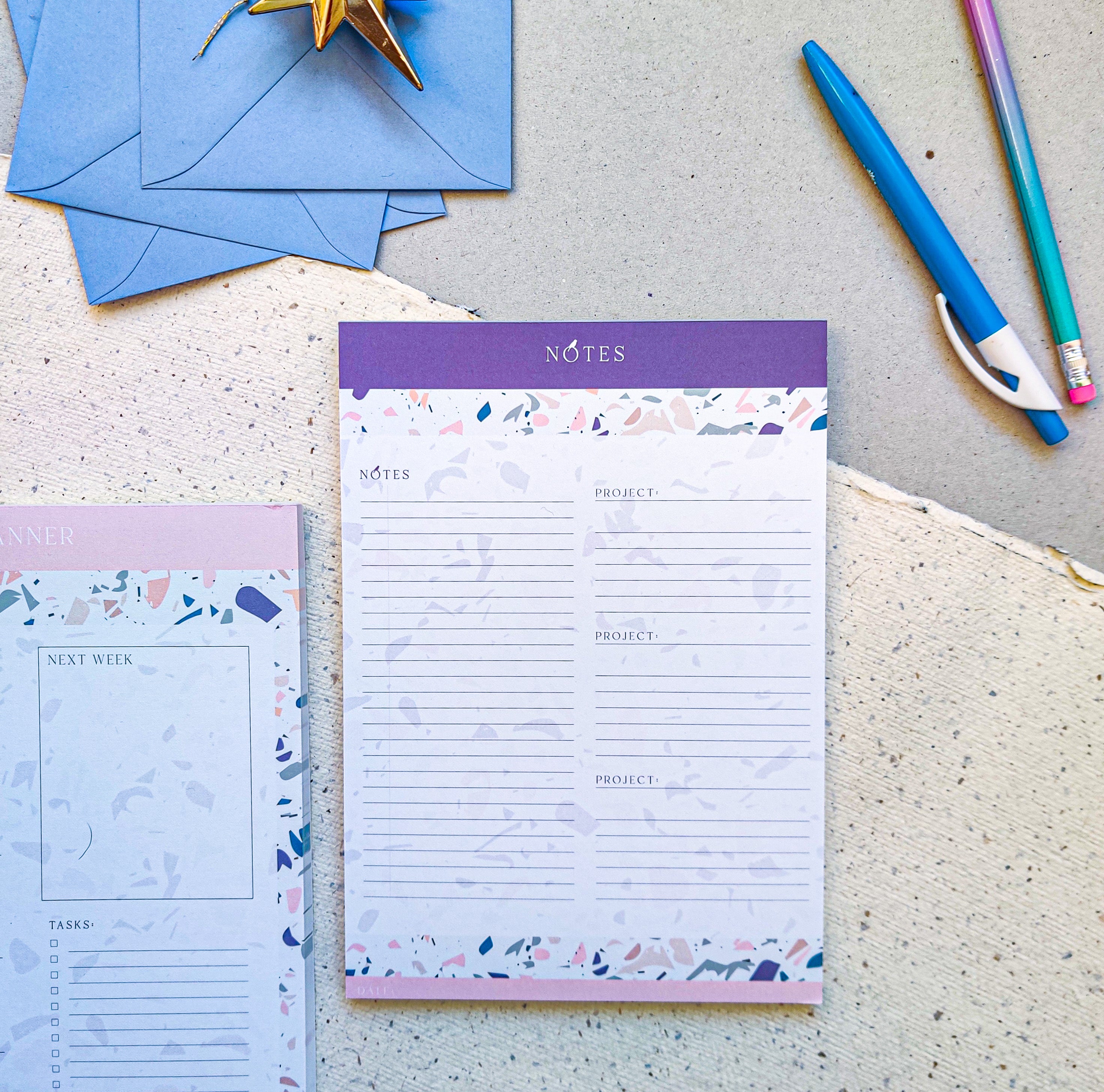 Pastel Terrazzo - A4 & A5 Weekly Planner, Notes & Projects Planner Bundle