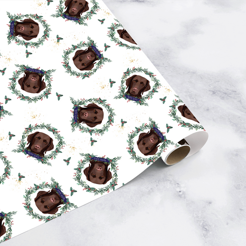 Luxury 100gsm Chocolate Labrador Dog Wrapping Paper